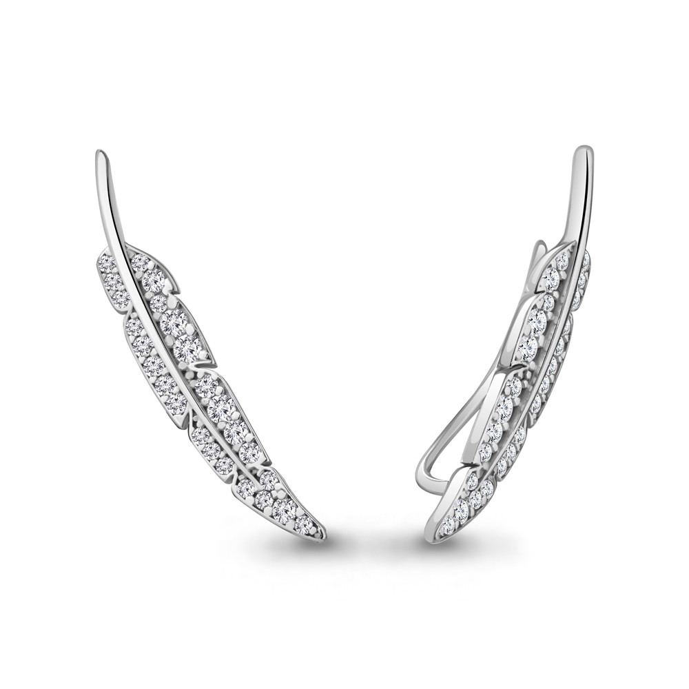 Серьги из серебра с фианитами | Aquamarine