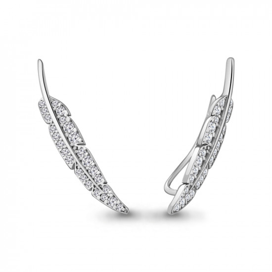 Серьги из серебра с фианитами