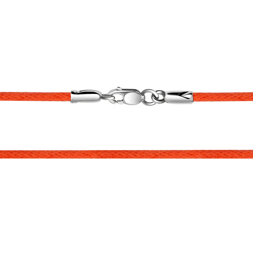 Шнурок-колье хлопчатобумажный с серебром | Aquamarine