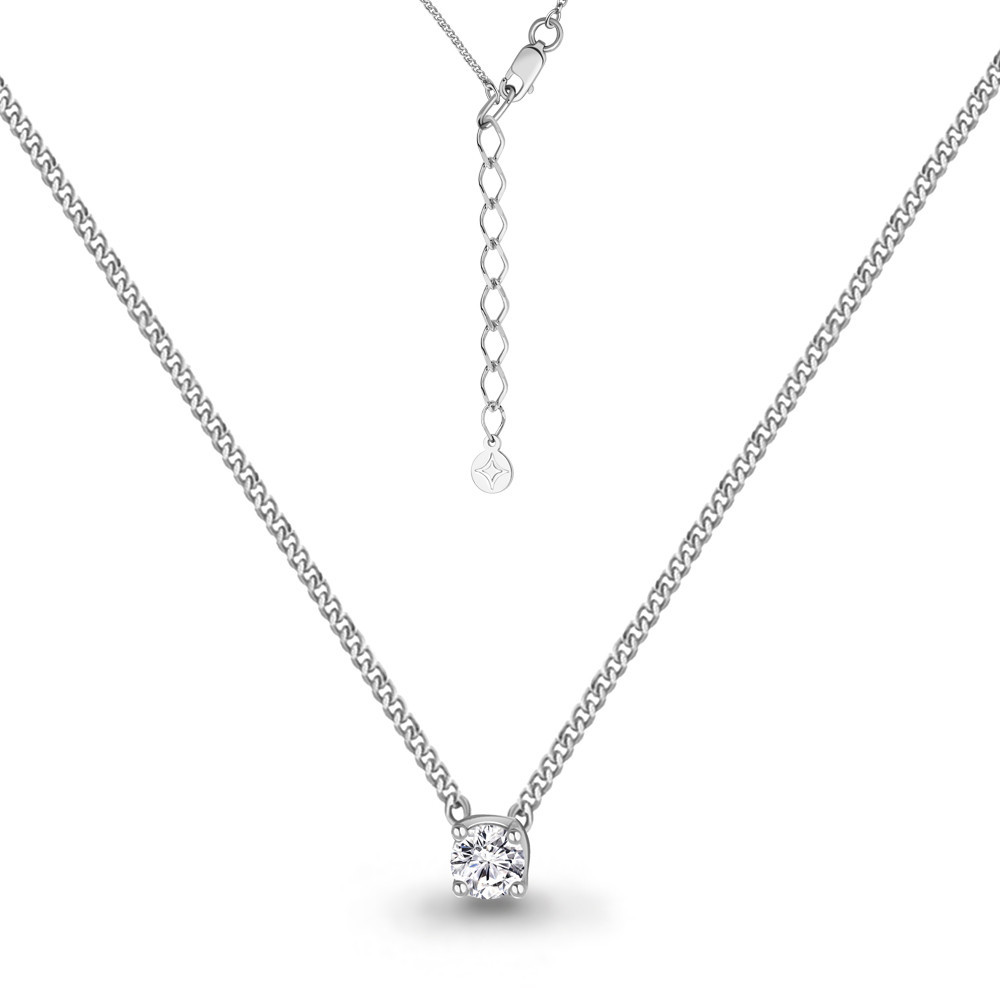 Колье из серебра с фианитом | Aquamarine