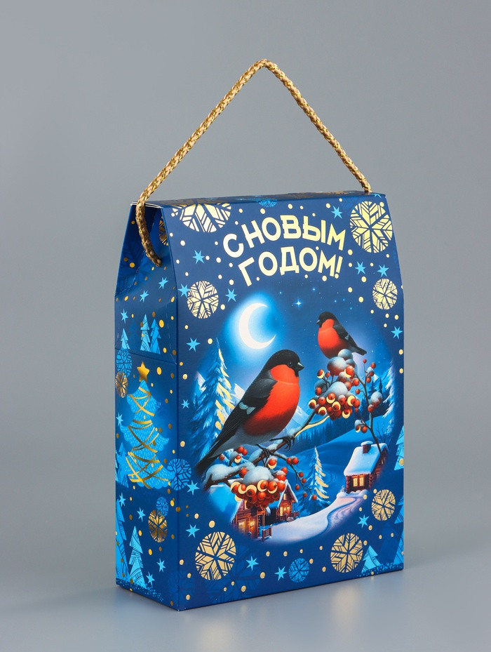 Коробка подарочная складная «Снегири»