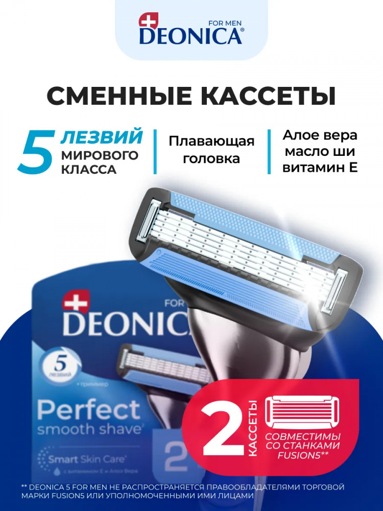 Набор кассет сменных для бритья | For men | Deonica