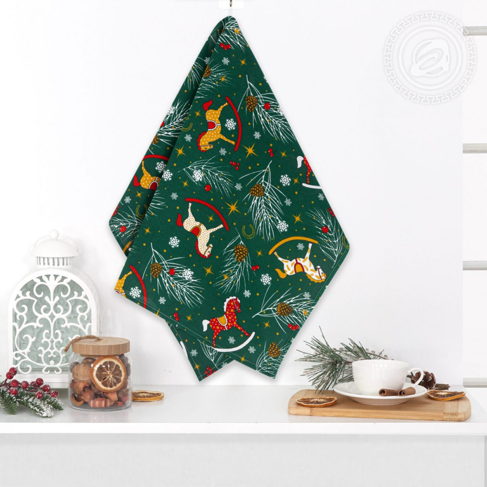 Полотенце кухонное «Лошадки» | Полотенца из рогожки | АртДизайн