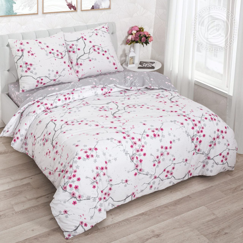 Комплект постельного белья «Киото» | De Luxe с простынью на резинке | АртПостель