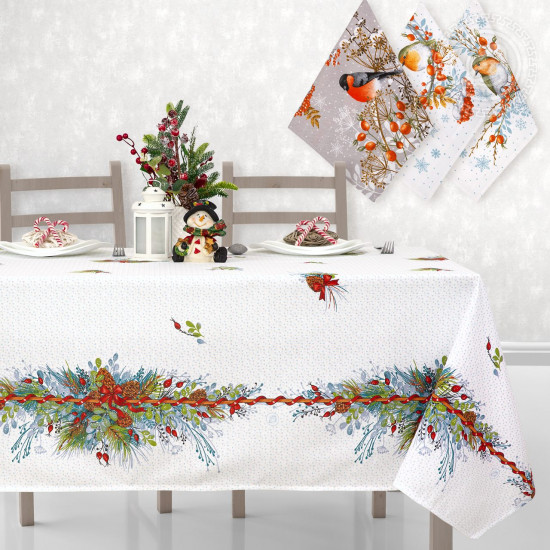 Набор подарочный из скатерти и полотенец «Музыка зимы»