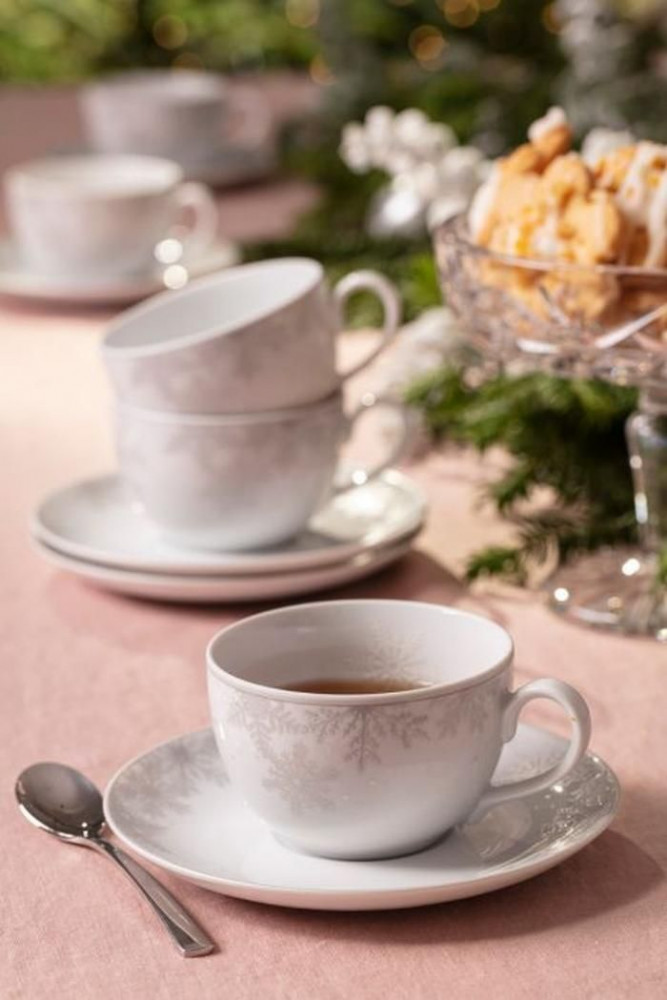 Набор чайных пар «Снежинки» | Yvonne | Cmielow