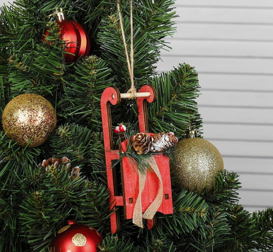 Игрушка елочная «Сани» | Лесная мастерская