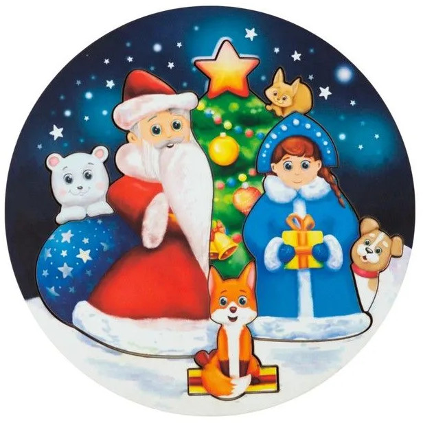 Пазл-вкладыш «Новогодний» | Сибирские Игрушки