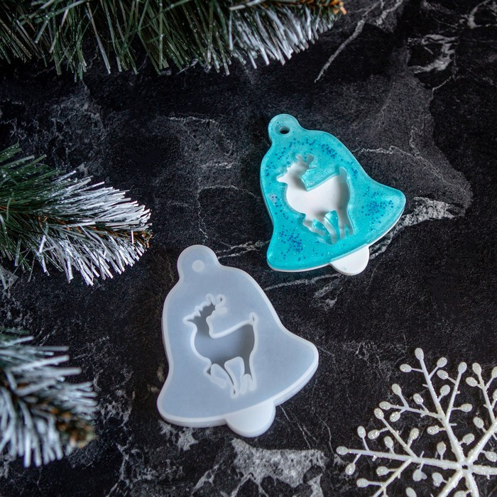 Молд для заливки «Колокольчик с оленем»