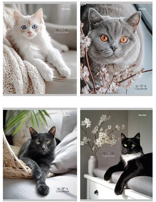 Комплект тетрадей «Разные домашние коты» | Проф-Пресс