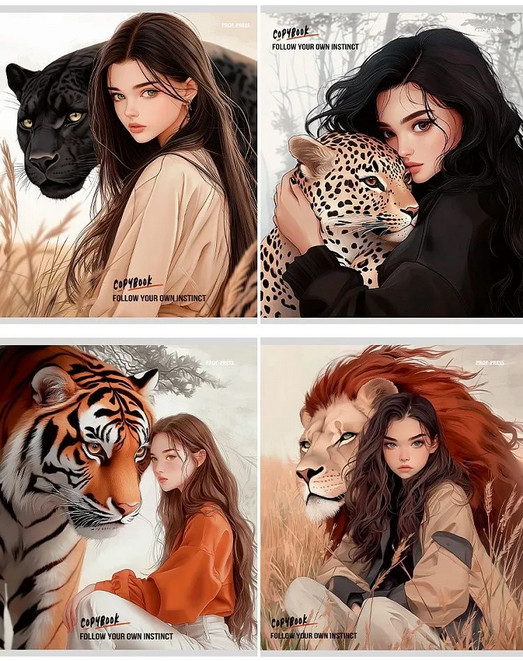 Комплект тетрадей «Девушки и дикие кошачьи» | Проф-Пресс