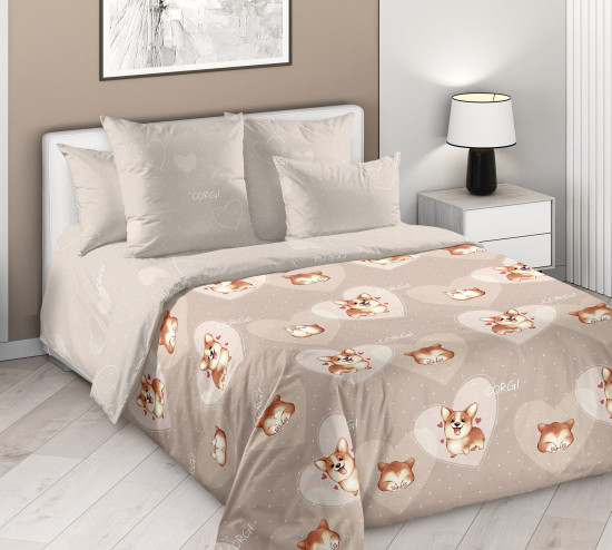 Комплект постельного белья «Влюбленный корги 1»