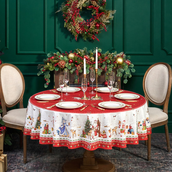 Скатерть водоотталкивающая круглая «С Новым годом!»