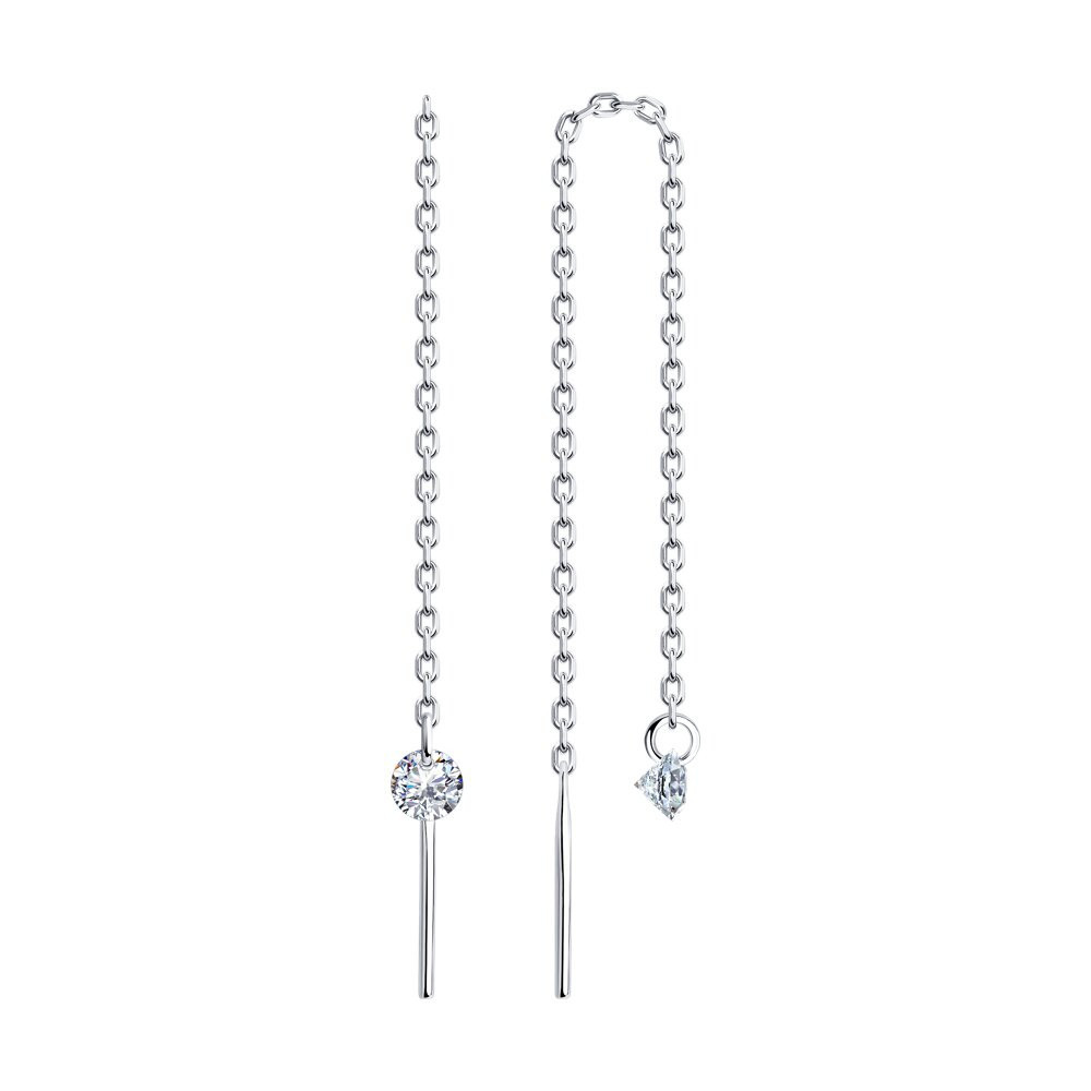 Серьги из серебра с фианитами | Svoboda | SOKOLOV