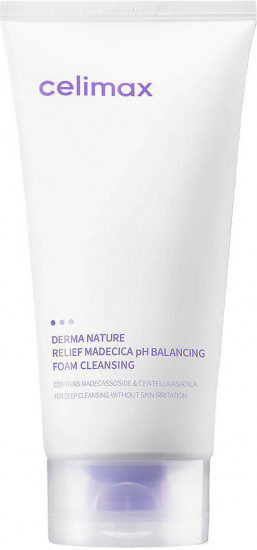 Слабоксилотная очищающая пенка для умывания «Derma Nature Relief Madecica pH Balancing Foam Cleansing»
