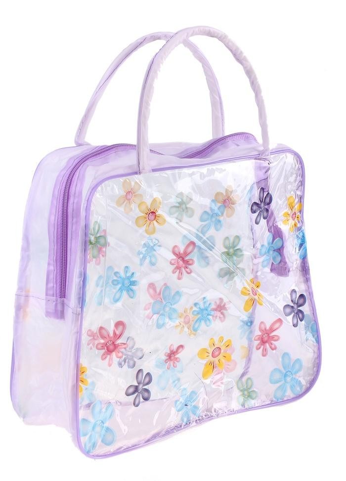 Косметичка-сумочка банная «Полянка», сиреневая