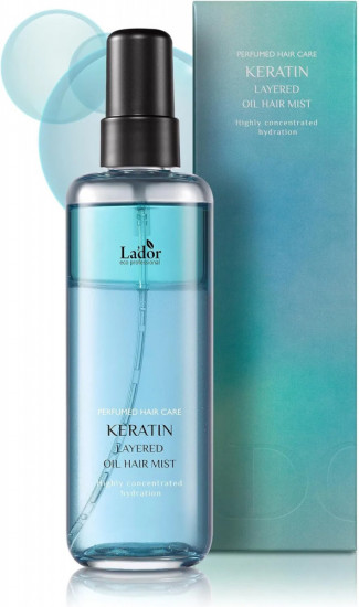 Двухфазный кератиновый мист для волос с комплексом масел «Keratin Layered Oil Hair Mist»