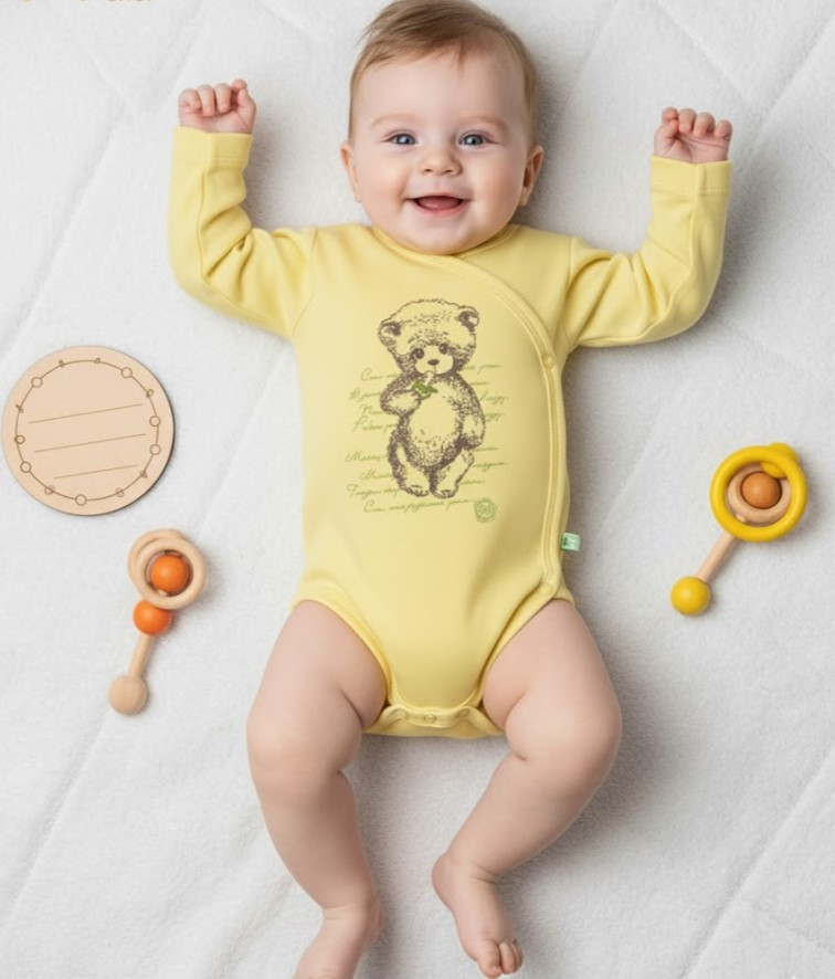 Боди-кимоно для новорожденных | Фабрика Бамбук