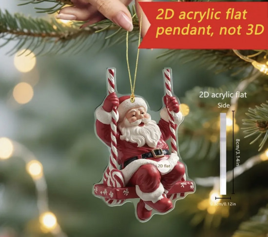 Фигурка акриловая подвесная «Санта Клаус»