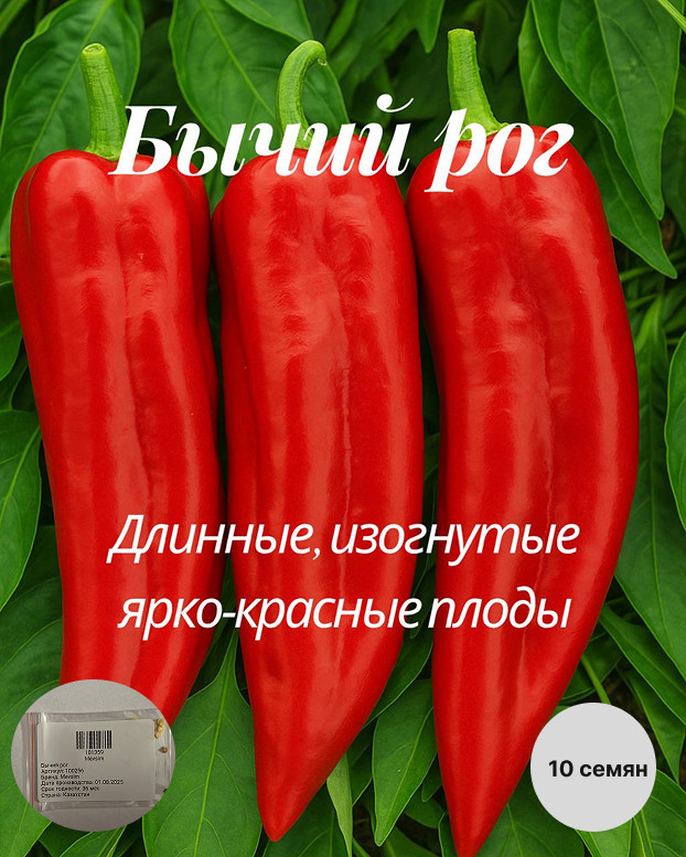 Колекционные семена перца «Бычий рог»