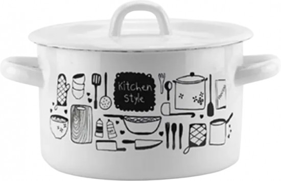 Кастрюля с крышкой эмалированная «Kitchen»