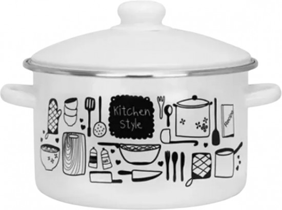 Кастрюля с крышкой эмалированная «Kitchen»