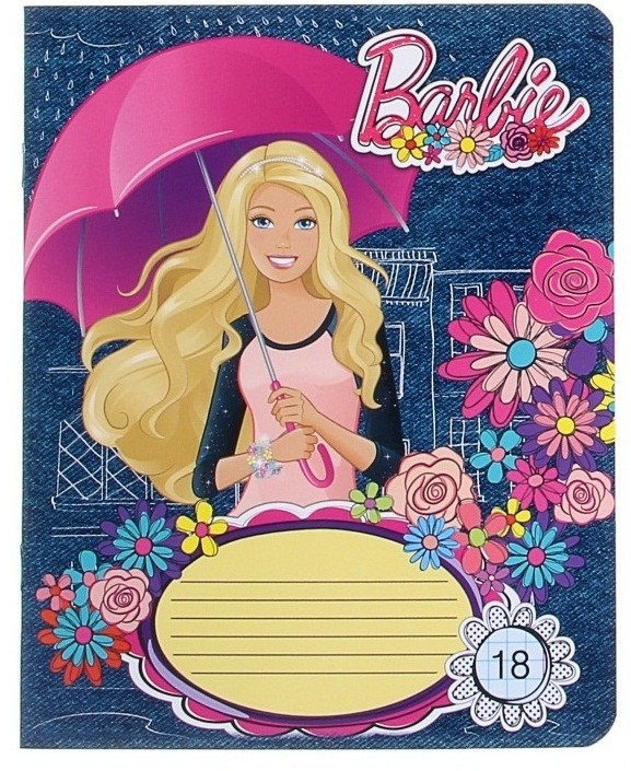Тетрадь «Barbie», 18 листов, в ассортименте | Barbie