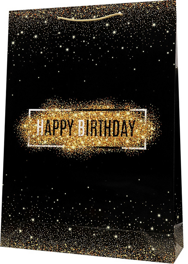 Пакет подарочный «Золотистый чёрный» | Миленд