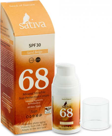 Крем минеральный солнцезащитный № 68 «Невидимый», оттенок Sand Beige