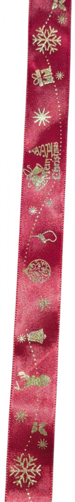 Лента атласная новогодняя