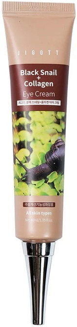 Крем для кожи вокруг глаз с фильтратом слизи улитики и коллагеном «Jigott Black snail + Collagen Eye Cream» | Jigott