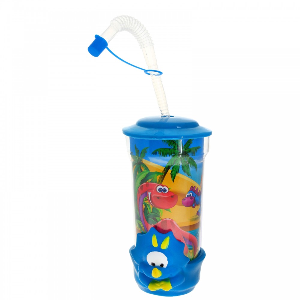Поильник детский с объемным резиновым элементом «Динозаврик» (400 мл) | Крошка Я