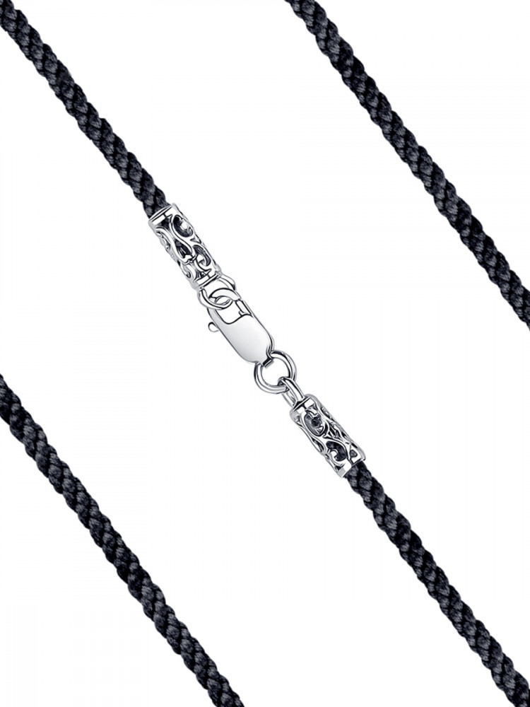 Шнурок-колье со вставкой из серебра | Lucente Silver