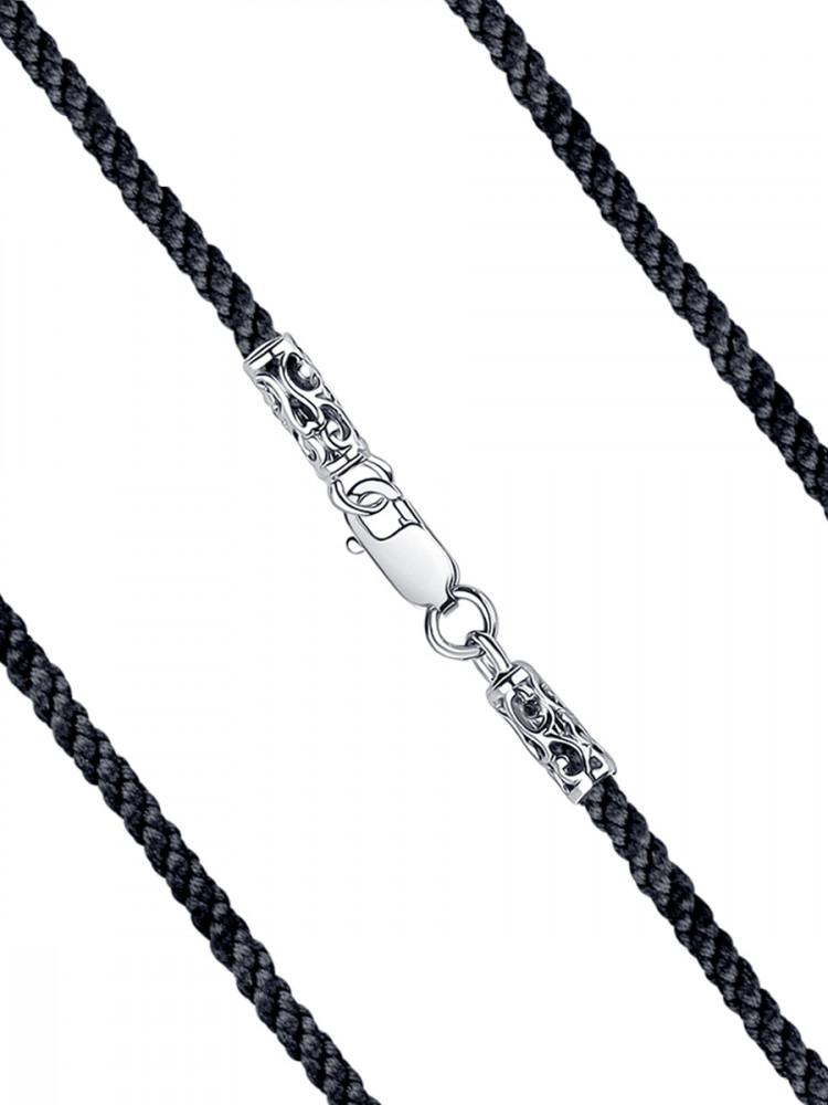 Шнурок-колье со вставкой из серебра | Lucente Silver