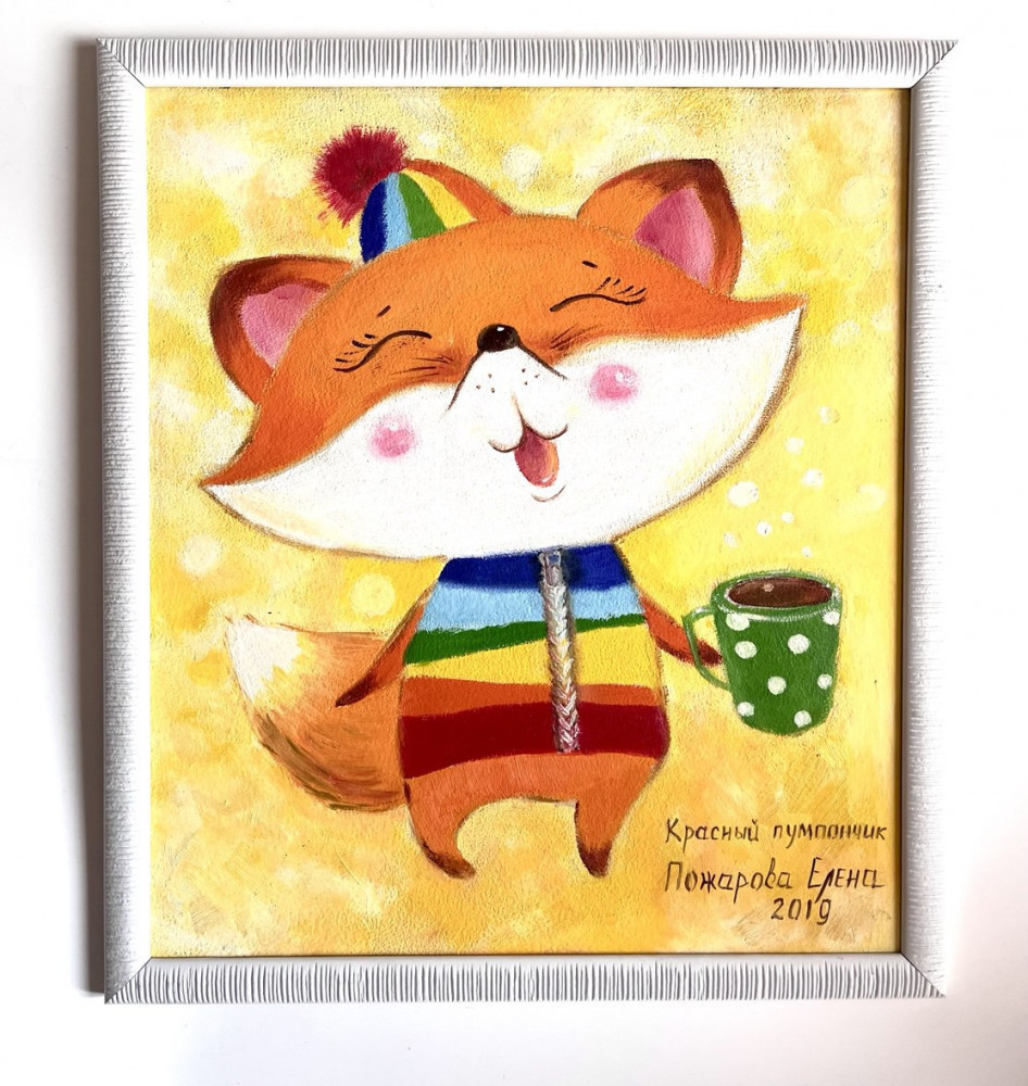 Картина в детскую комнату «Красный пумпончик» | Good Vibes Art