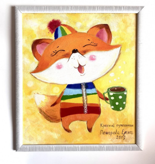 Картина в детскую комнату «Красный пумпончик»