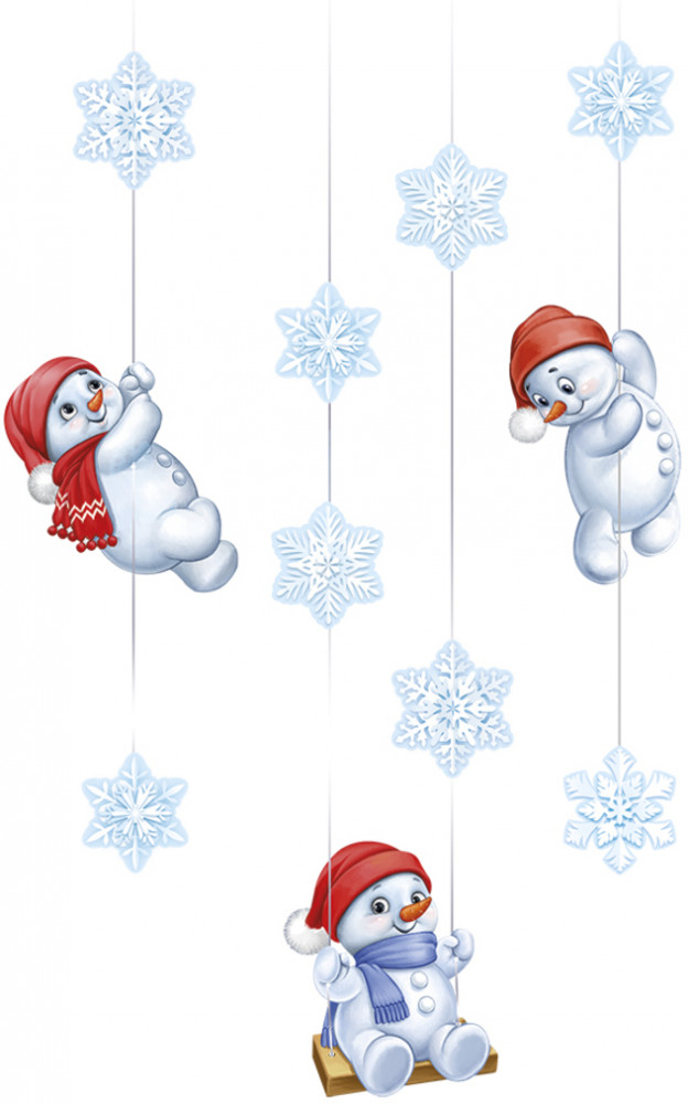 Гирлянда «Снеговики на качелях» | Империя поздравлений