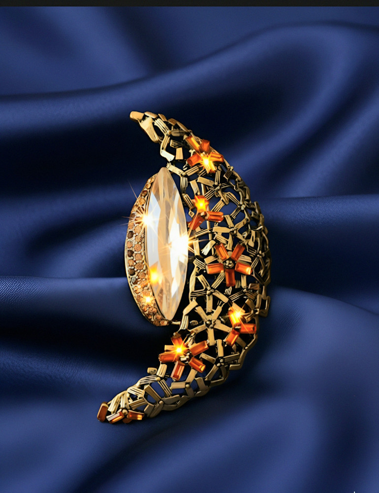 Брошь «Лунный янтарь»