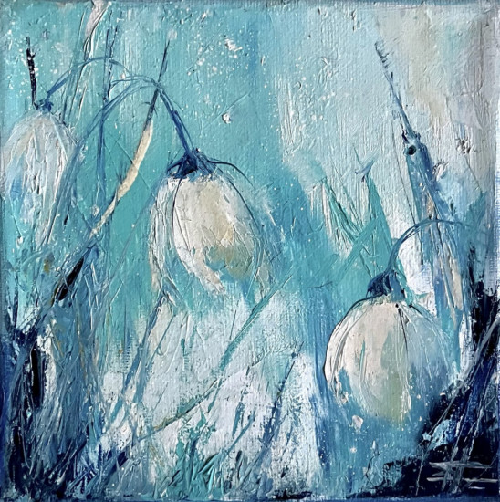 Картина маслом миниатюрная «Ice bloom»