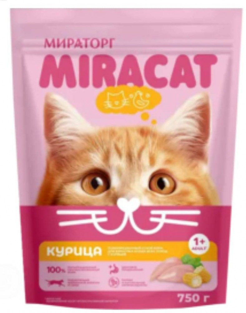 Сухой корм для кошек с курицей «Miracat» | Мираторг