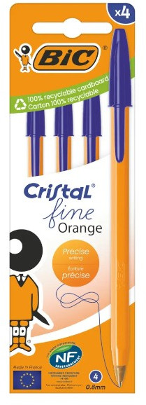 Набор ручек шариковых «Cristal Fine Orange» | Cristal | Bic