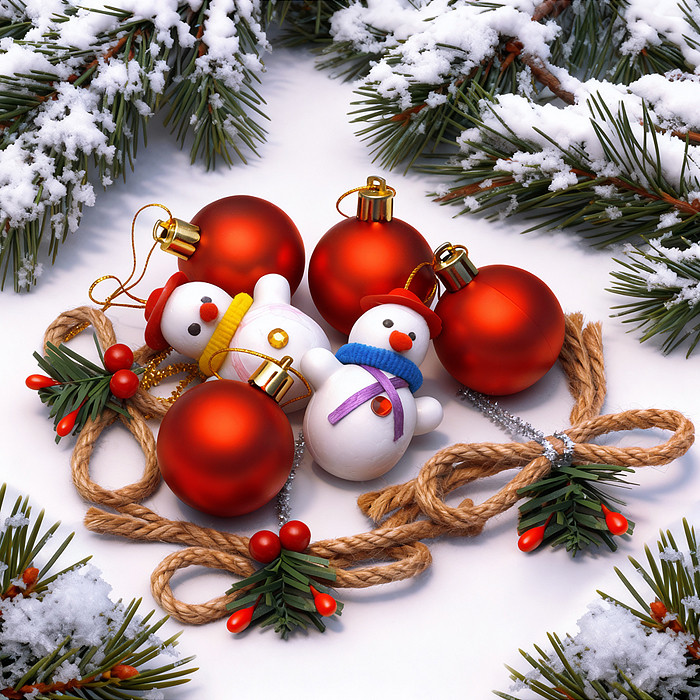 Набор новогодних украшений «Новогодние игрушки» | Снеговичок