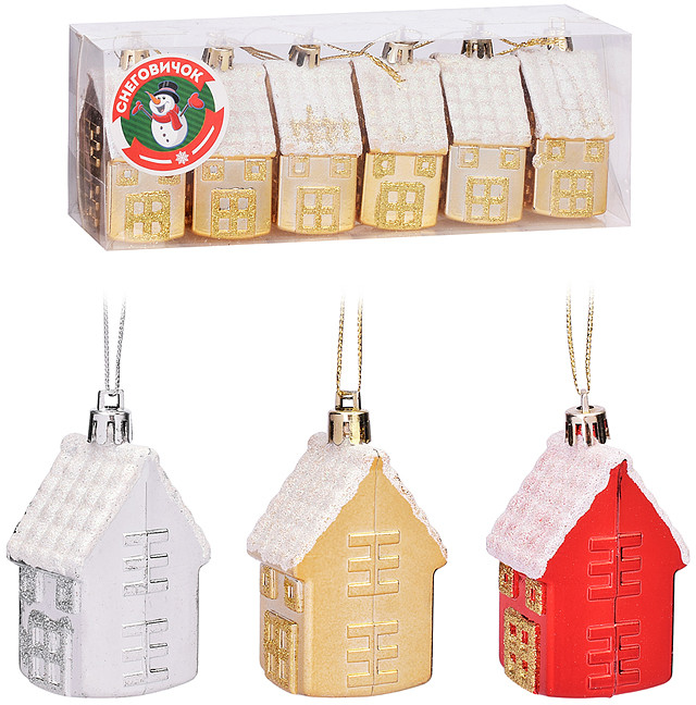 Набор новогодних украшений «Сказочный домик» | Снеговичок