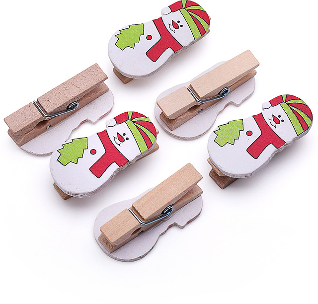 Набор новогодних украшений «Снеговички-прищепки» | Снеговичок