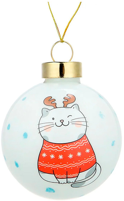 Шар елочный «Котик в свитерке» | Миленд