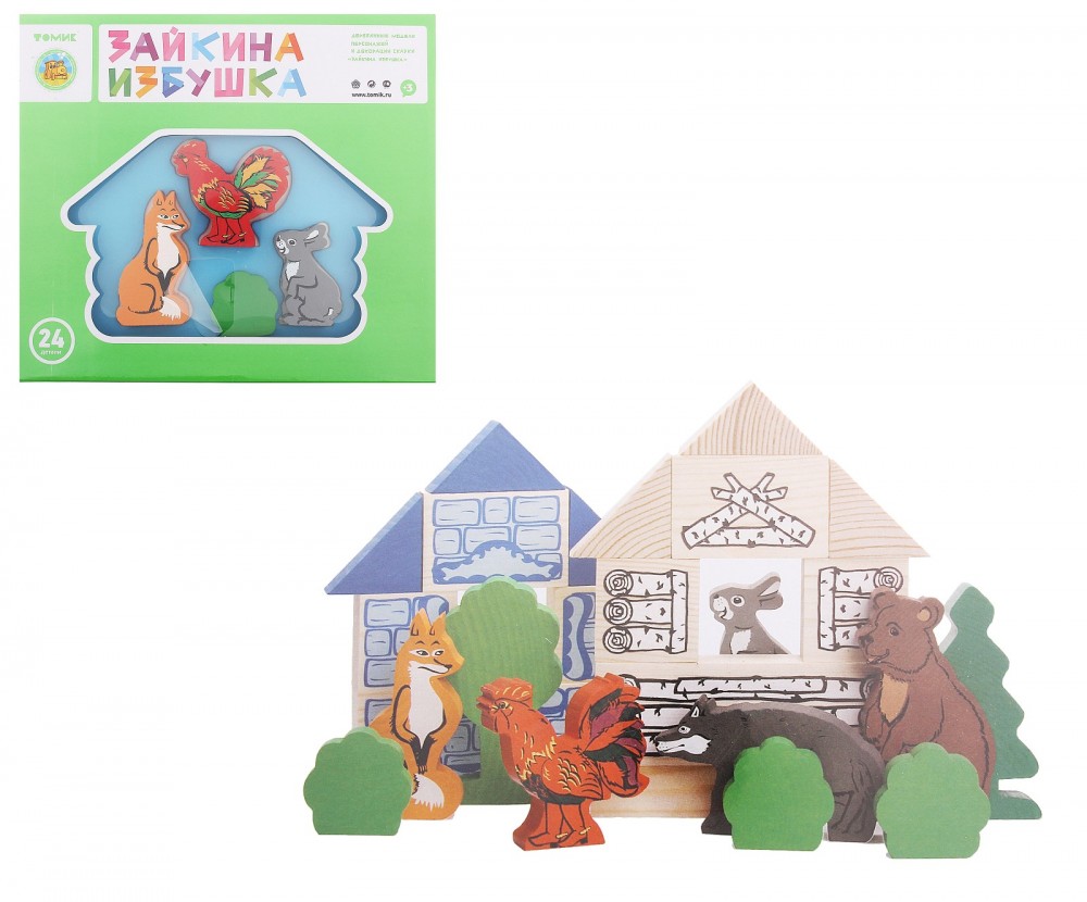 Конструктор «Зайкина избушка», 24 элемента | Томик
