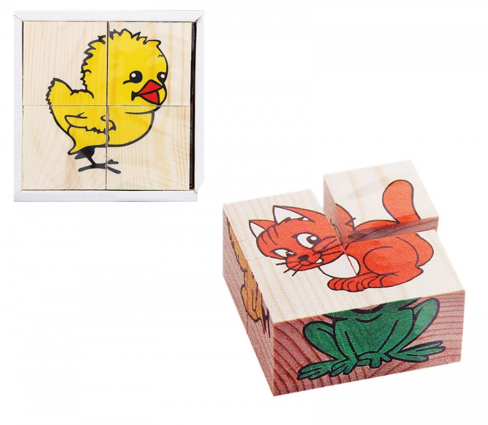 Кубики «Животные», 4 элемента | Томик