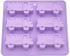 Силиконовая форма для выпечки 6 кексов «Машинки»