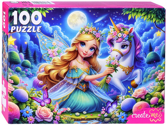 Пазл «Прекрасная принцесса и единорог»