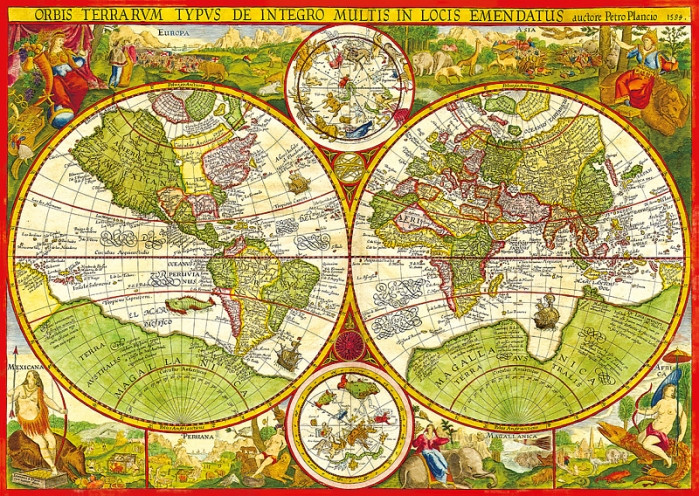 Пазл «Карта мира Планциуса. 1594» | Step Puzzle